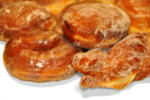 Raised donuts - glazed, jelly filled, and twists